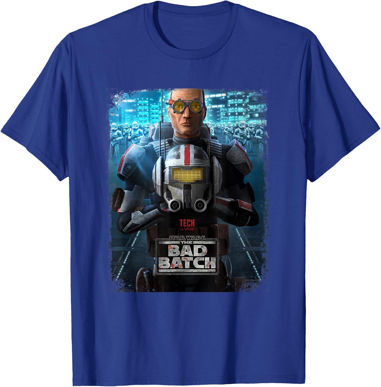Star Wars The Bad Batch Tech Character Poster T-Shirt - T-Shirt | Royal