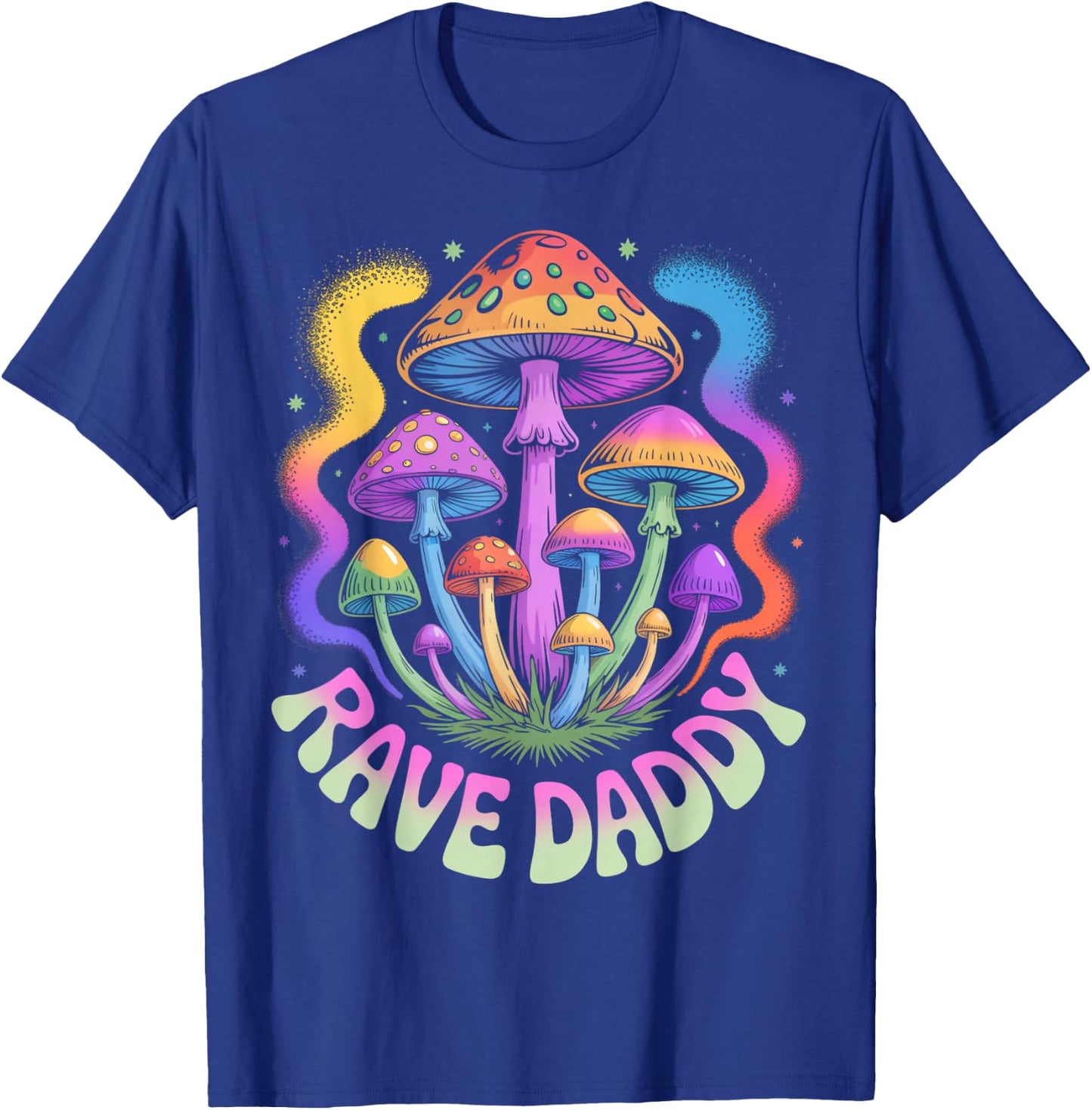 Rave Daddy EDM Dad DJ Psychedelic Party Rave Mushroom T-Shirt - T-Shirt | Royal