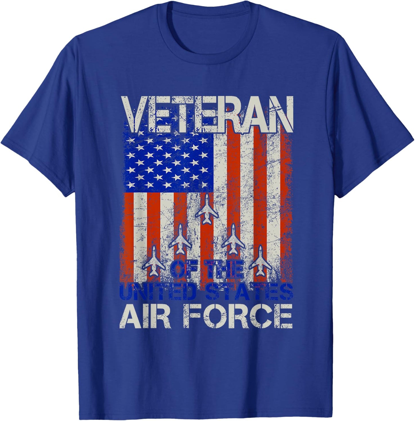 Veteran of the United States Air Force USAF Retro US Flag T-Shirt - T-Shirt | Royal