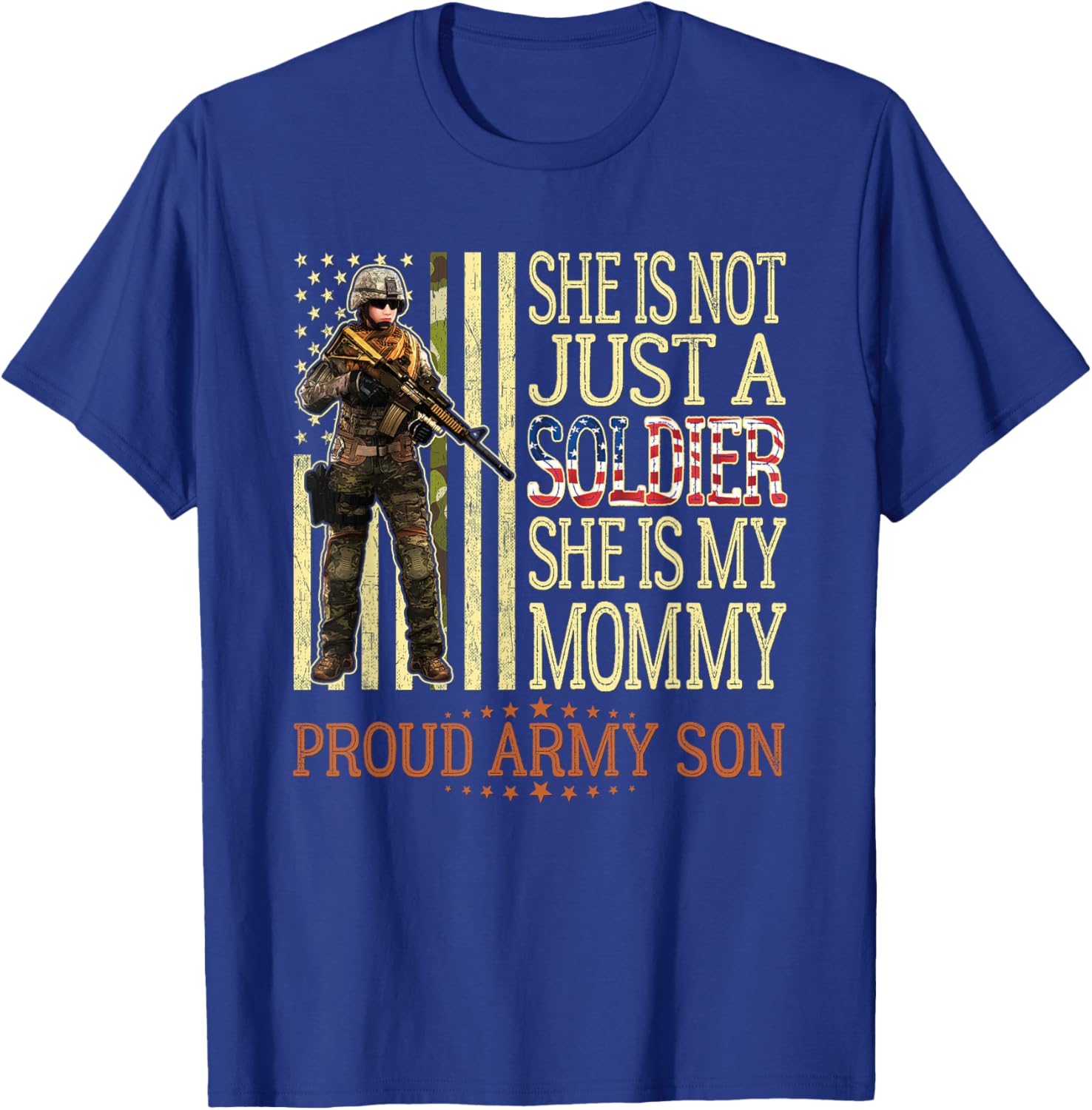 My Mommy Is My Soldier Hero - Proud Army Son Military Child T-Shirt - T-Shirt | Royal