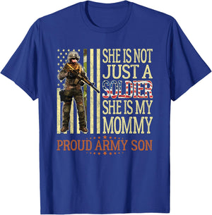 My Mommy Is My Soldier Hero - Proud Army Son Military Child T-Shirt - T-Shirt | Royal