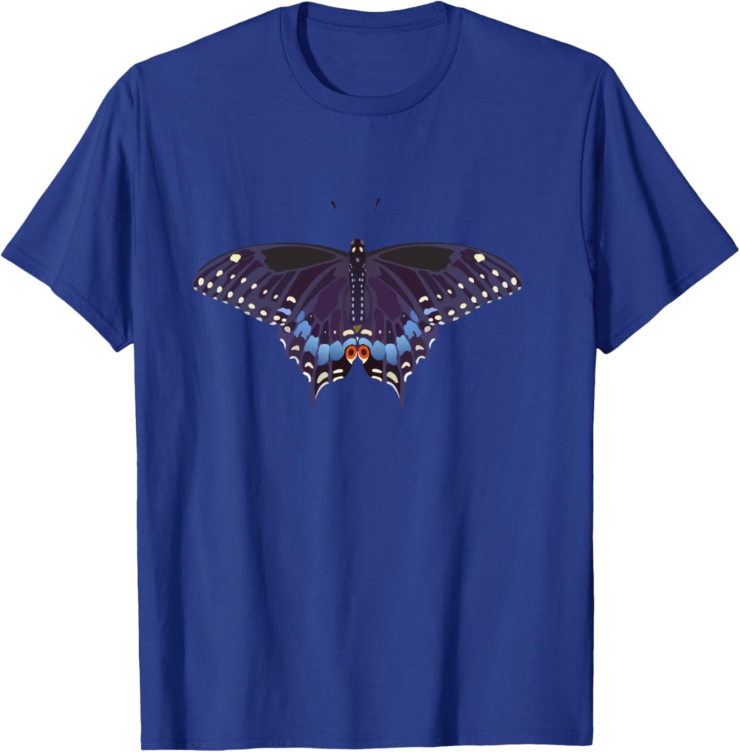 Simple And Beautiful Black Swallowtail Butterfly T-Shirt - T-Shirt | Royal