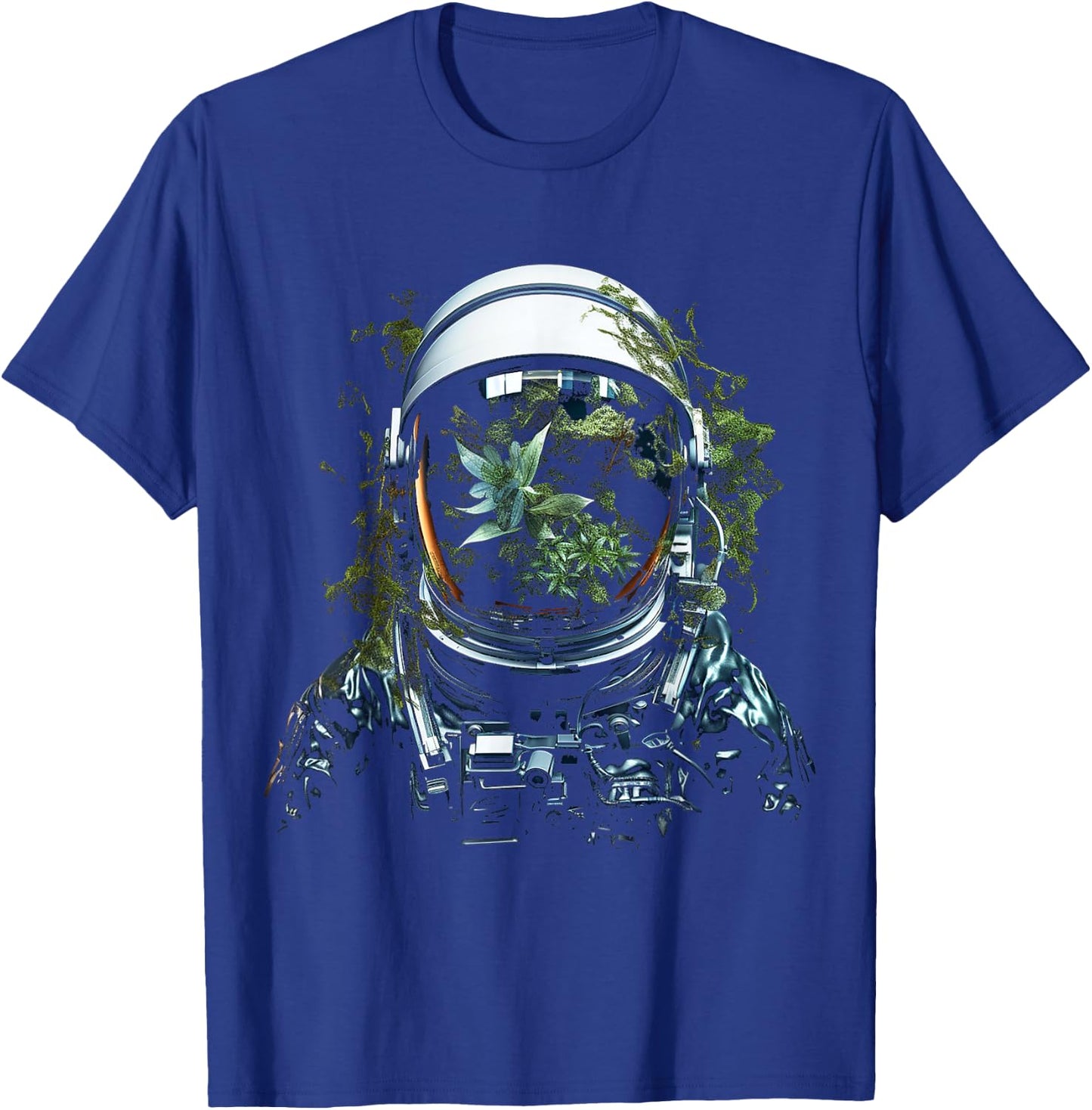 Astronaut Plants Art Graphic Motif Astronaut T-Shirt - T-Shirt | Royal