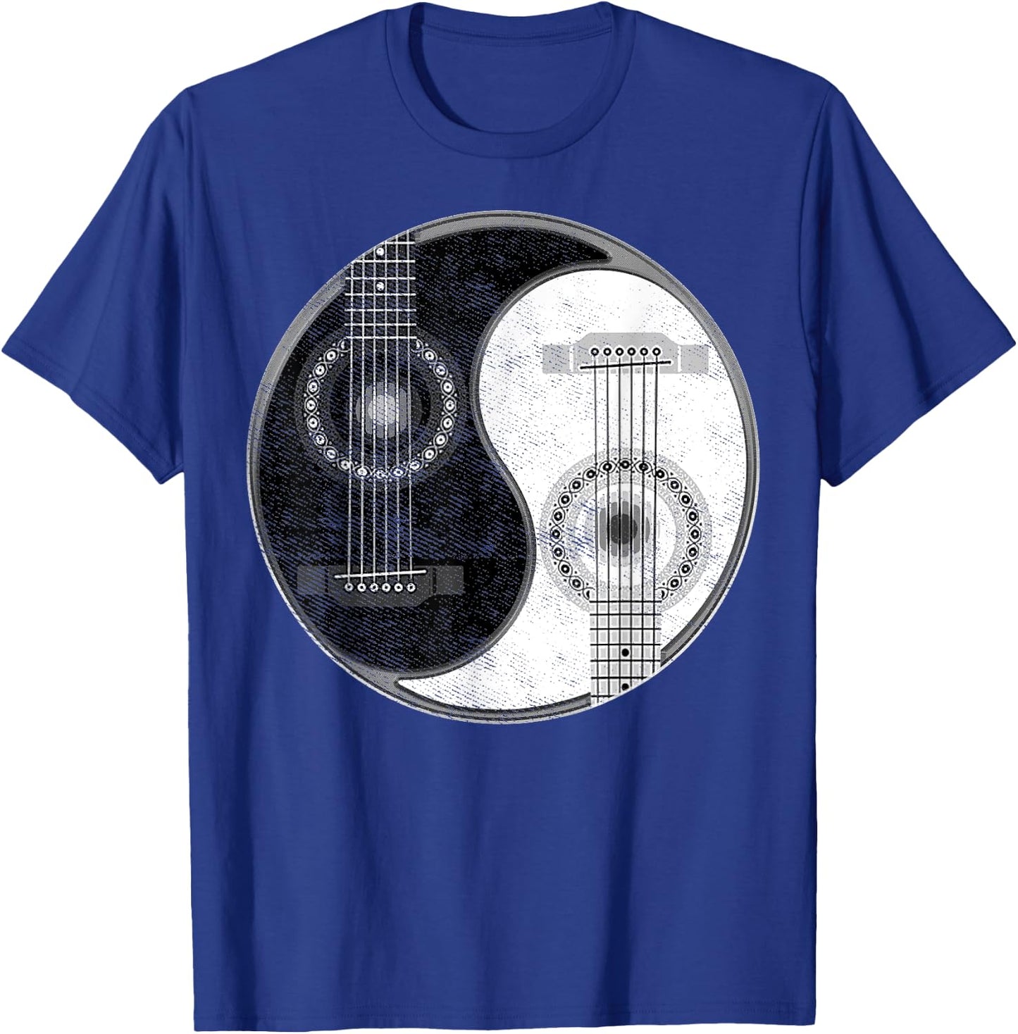 Yin Yang Guitar Player Guitarist Classical Bass Acoustic T-Shirt - T-Shirt | Royal