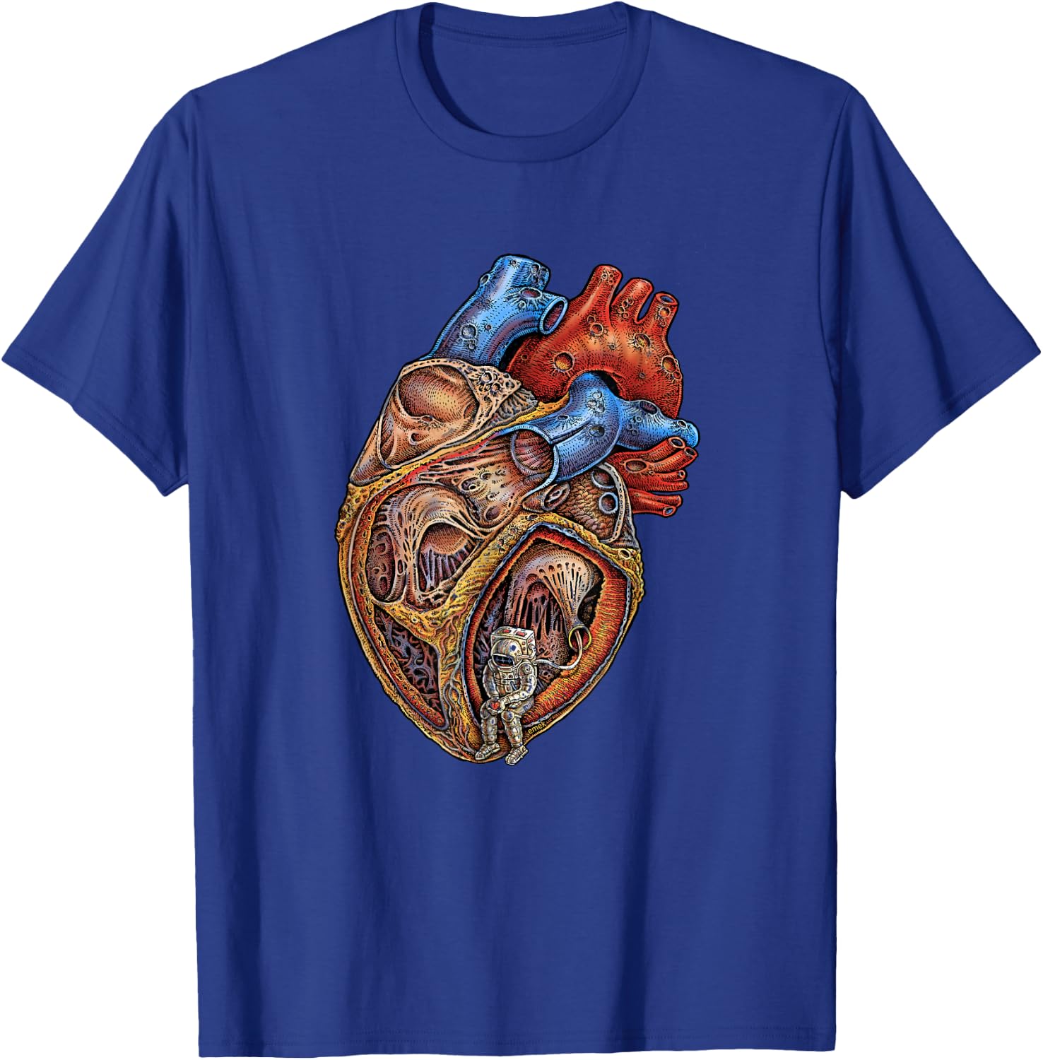 Astronaut Heart - by Emek Artman T-Shirt - T-Shirt | Royal