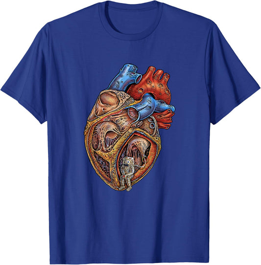 Astronaut Heart - by Emek Artman T-Shirt - T-Shirt | Royal