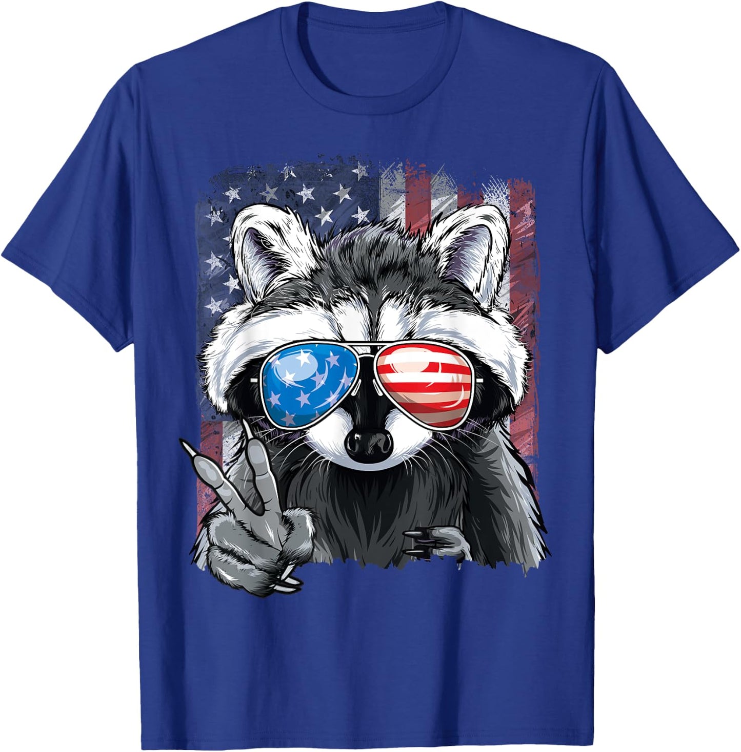 USA Patriotic Raccoon July 4th Boys Men Trash Panda T-Shirt - T-Shirt | Royal