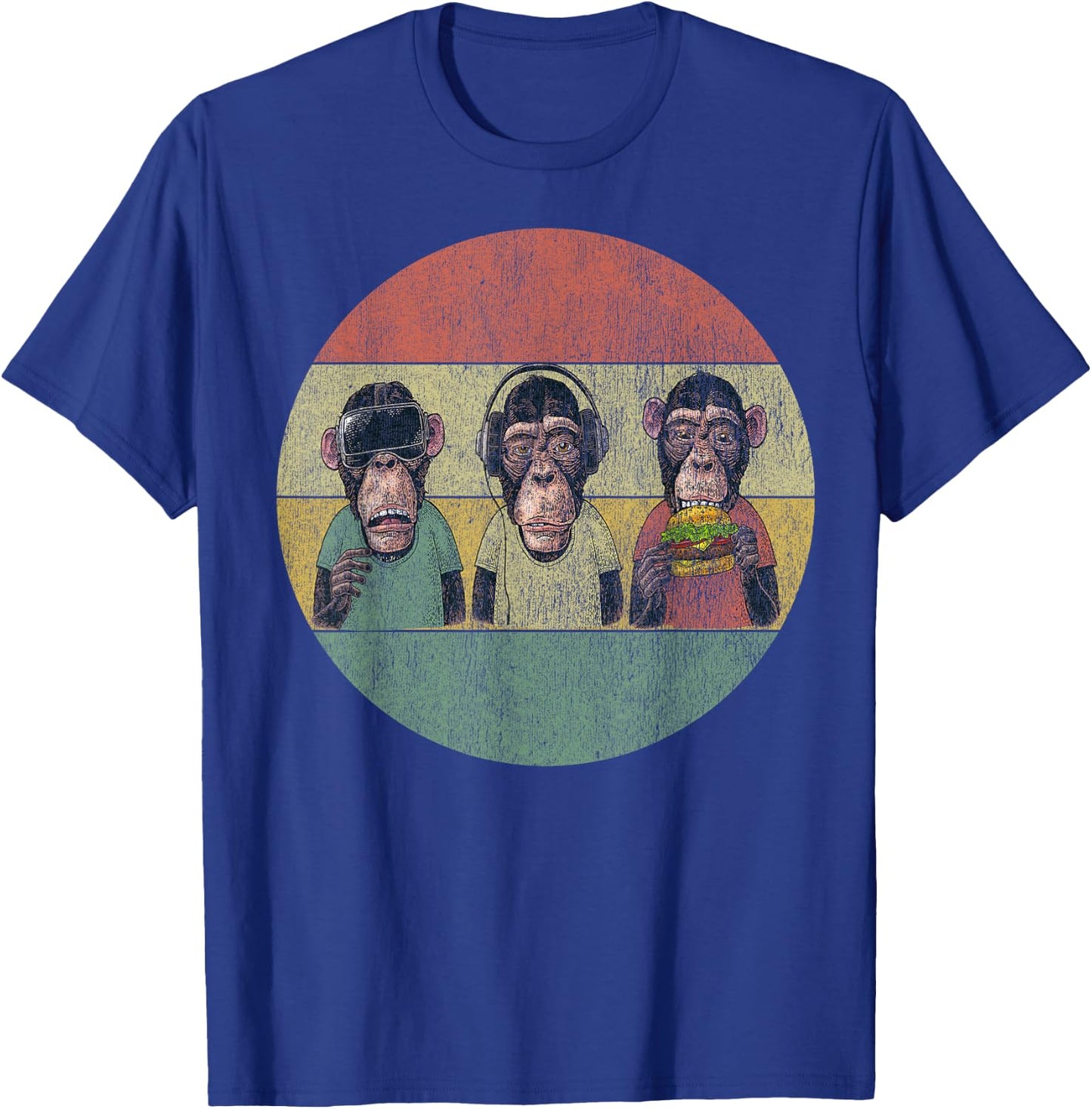 Three Wise Monkeys T-Shirt - T-Shirt | Royal