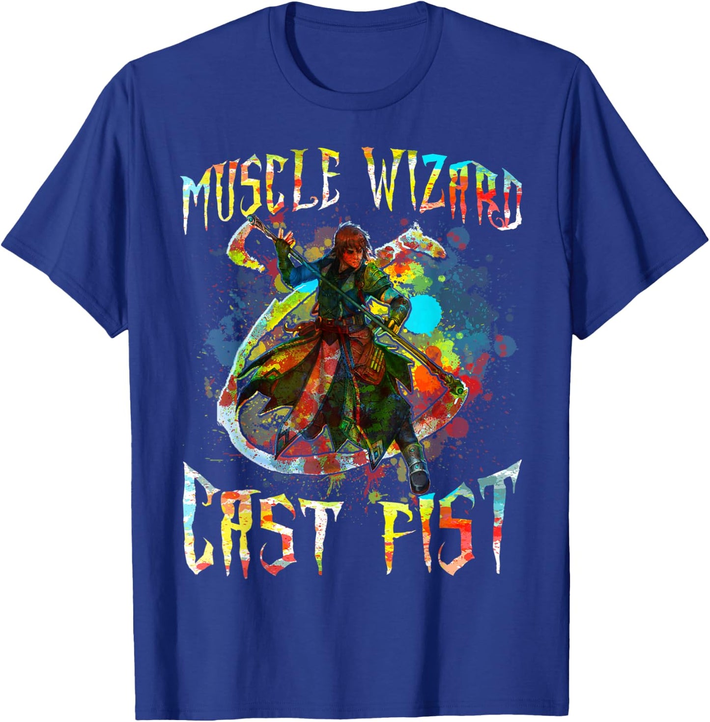 Muscle Wizard Cast Fist T-Shirt - T-Shirt | Royal
