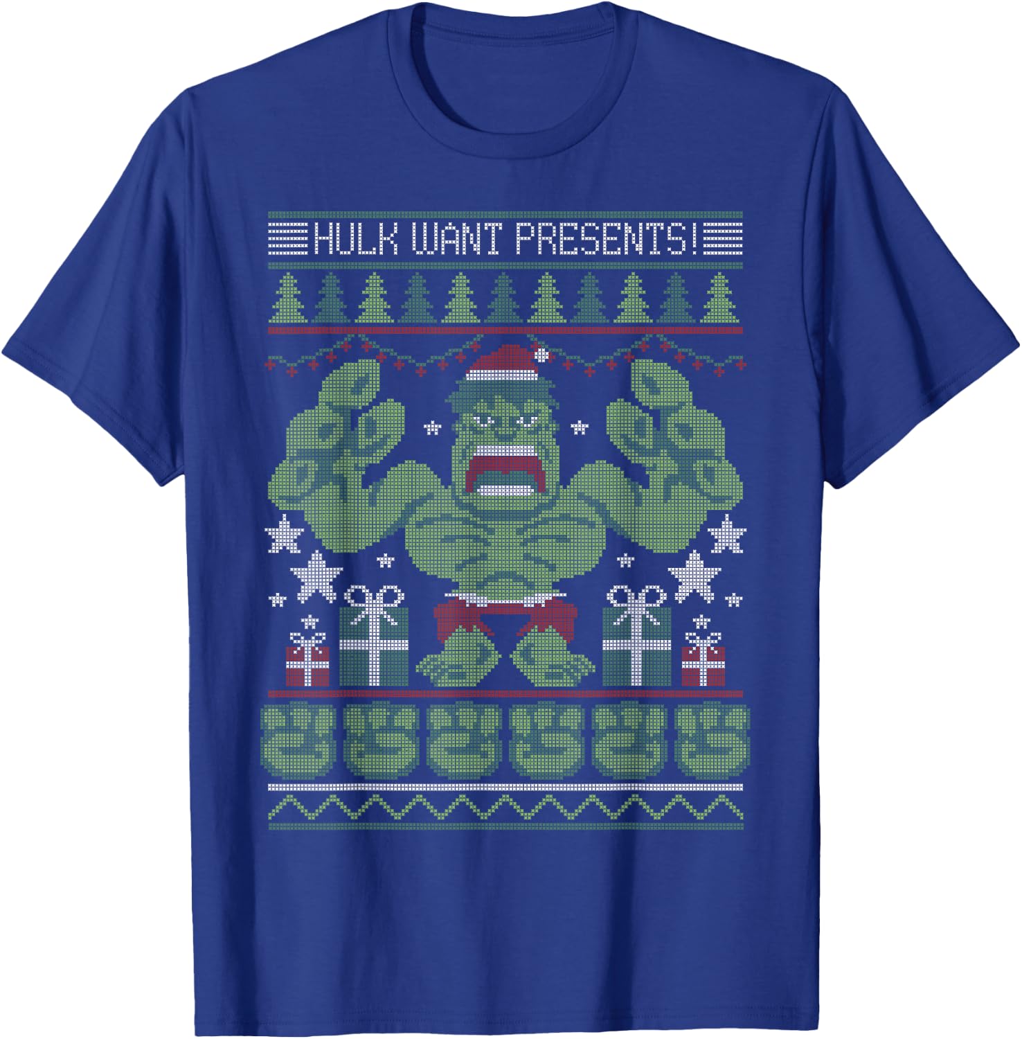 Marvel Hulk Want Presents Christmas T-Shirt - T-Shirt | Royal