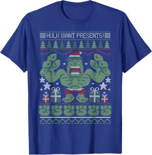 Marvel Hulk Want Presents Christmas T-Shirt - T-Shirt | Royal