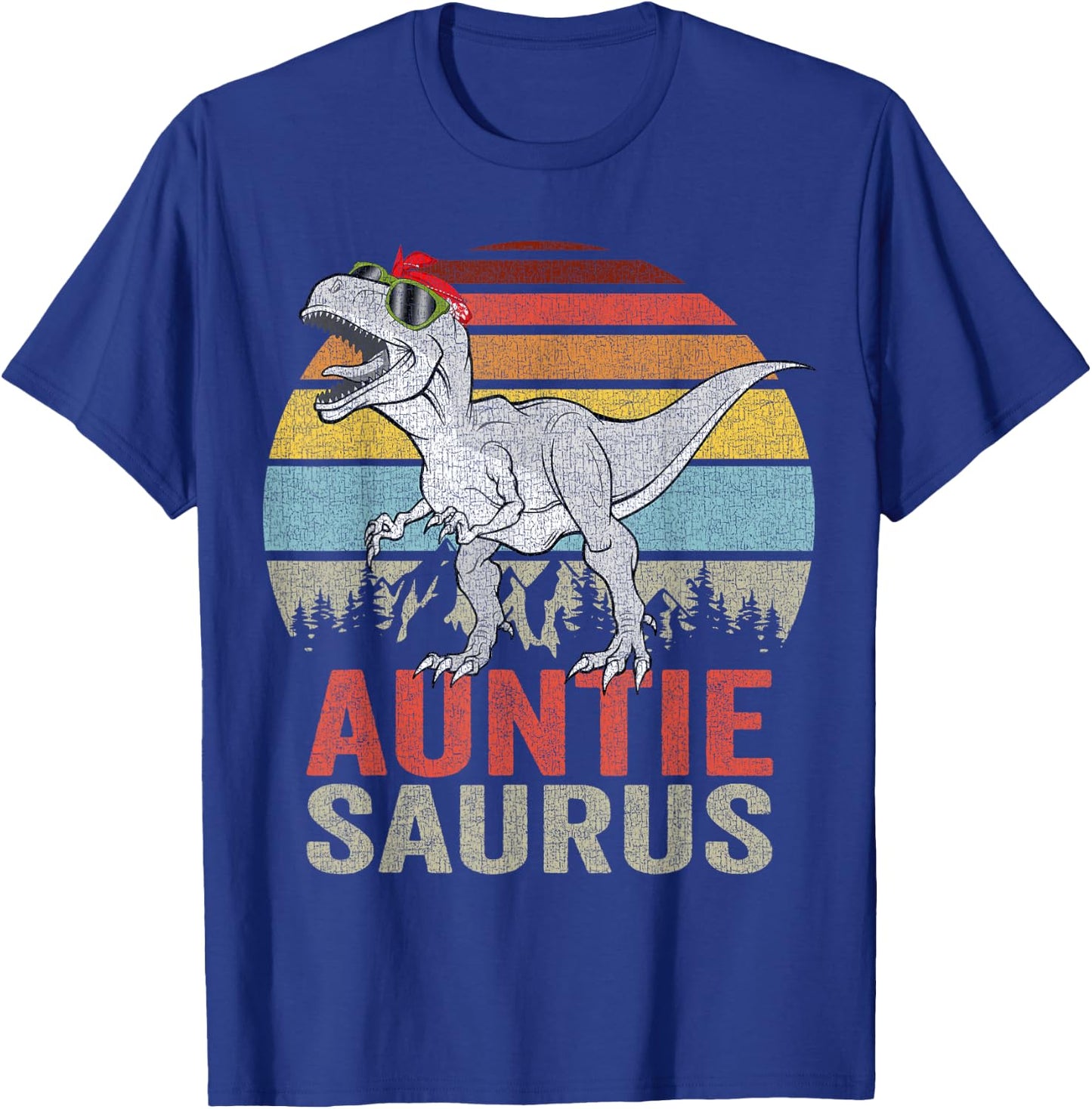 Auntiesaurus T Rex Auntie Saurus Family Matching Dinosaur T-Shirt - T-Shirt | Royal