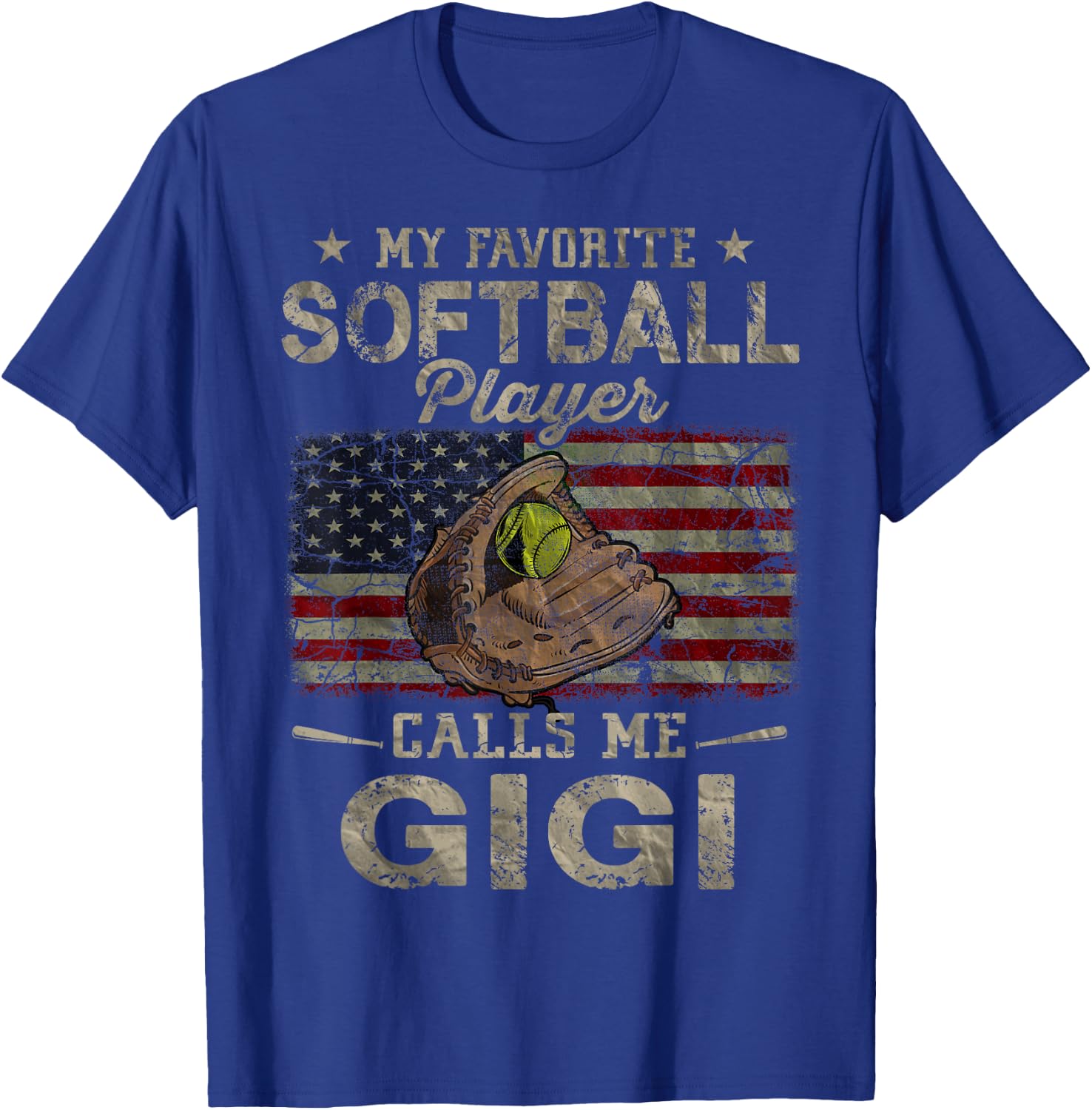 My Favorite Softball Player Calls Me Gigi Mother's Day T-Shirt - T-Shirt | Royal