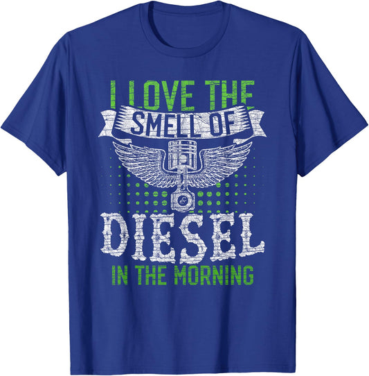 Diesel in The Morning for Truck Driver T-Shirt - T-Shirt | Royal