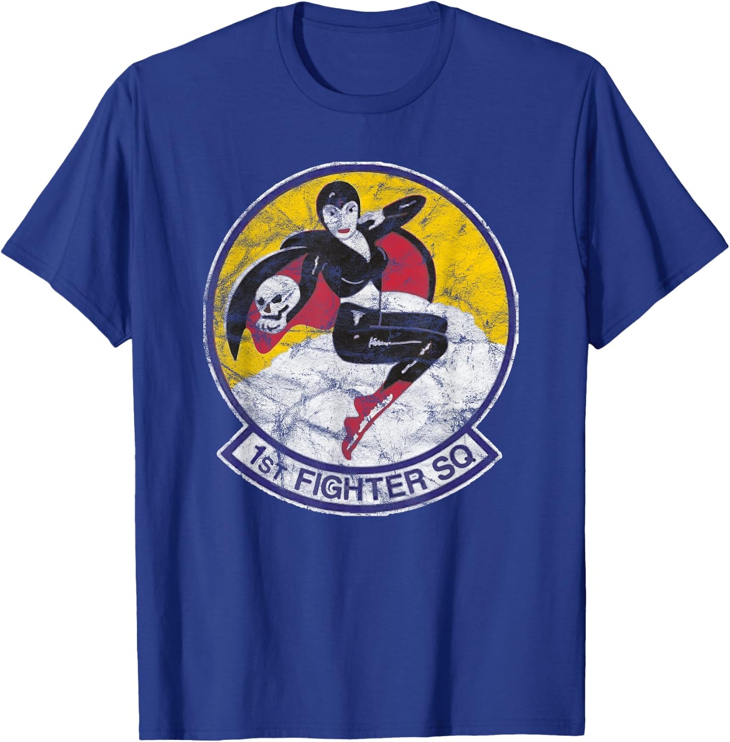 1st Fighter Squadron Vintage Patch Insignia T-Shirt - T-Shirt | Royal