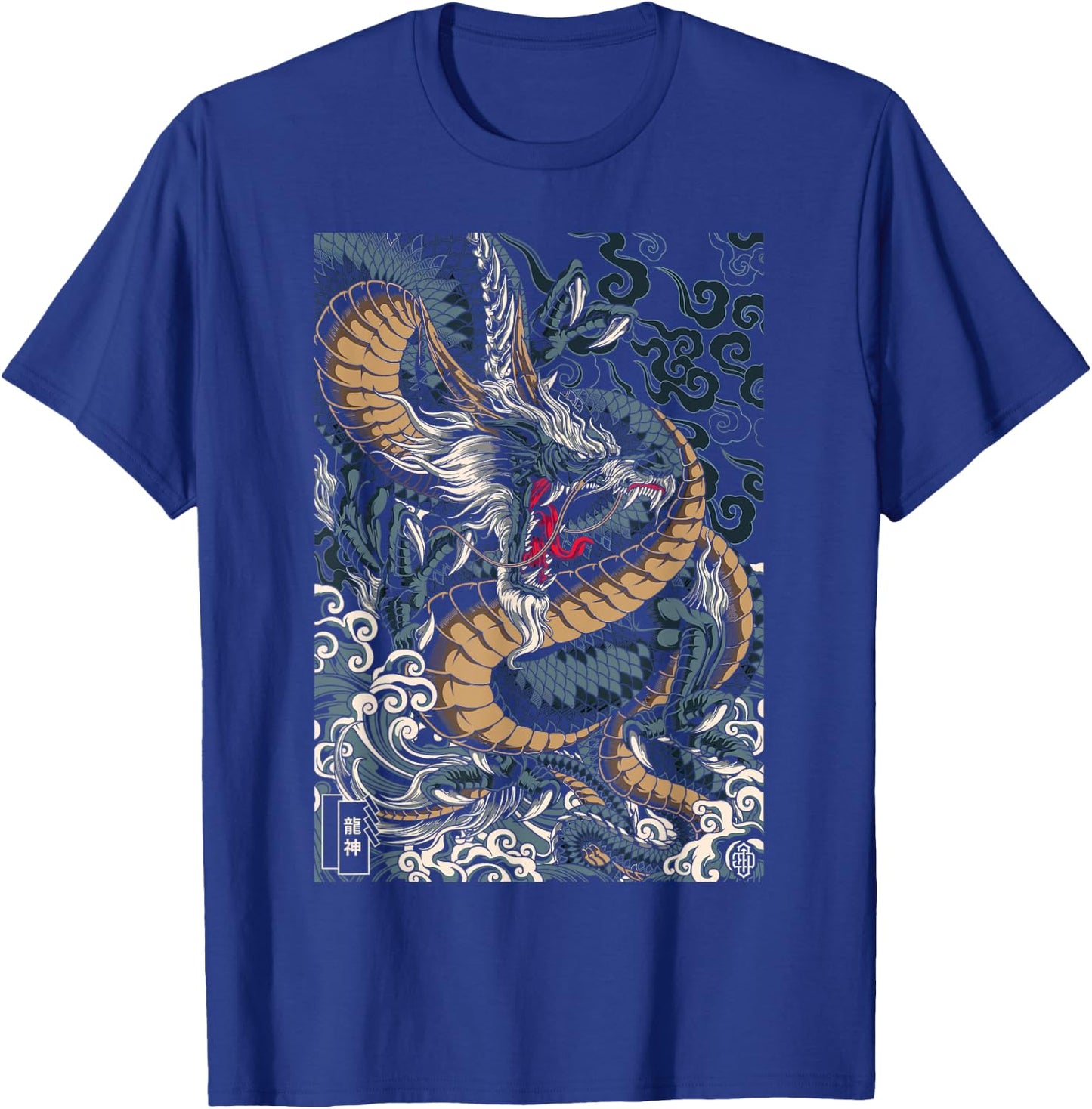 Japanese Tokyo Dragon Asian inspired retro 80 style Graphic T-Shirt - T-Shirt | Royal