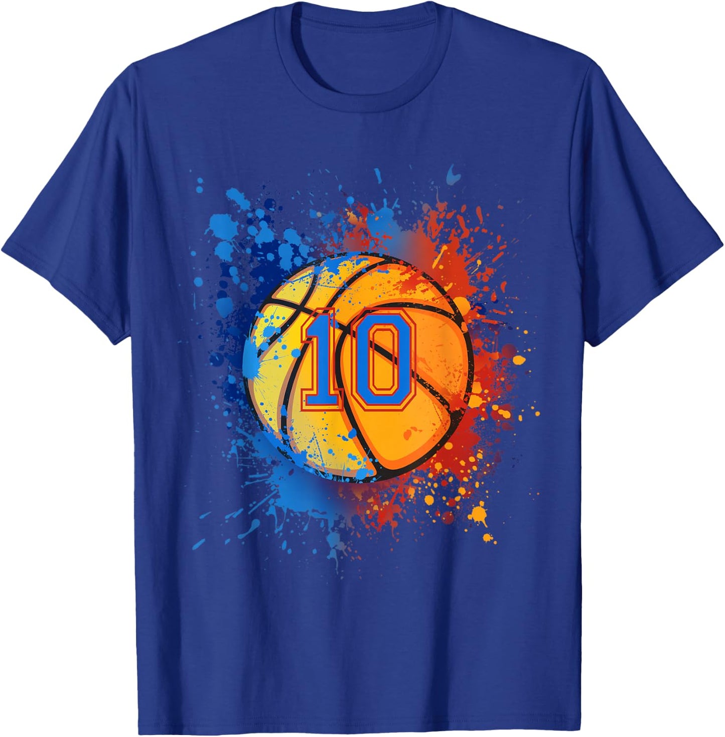 10 Years Old 10th Birthday Basketball Gift Boys Party T-Shirt - T-Shirt | Royal