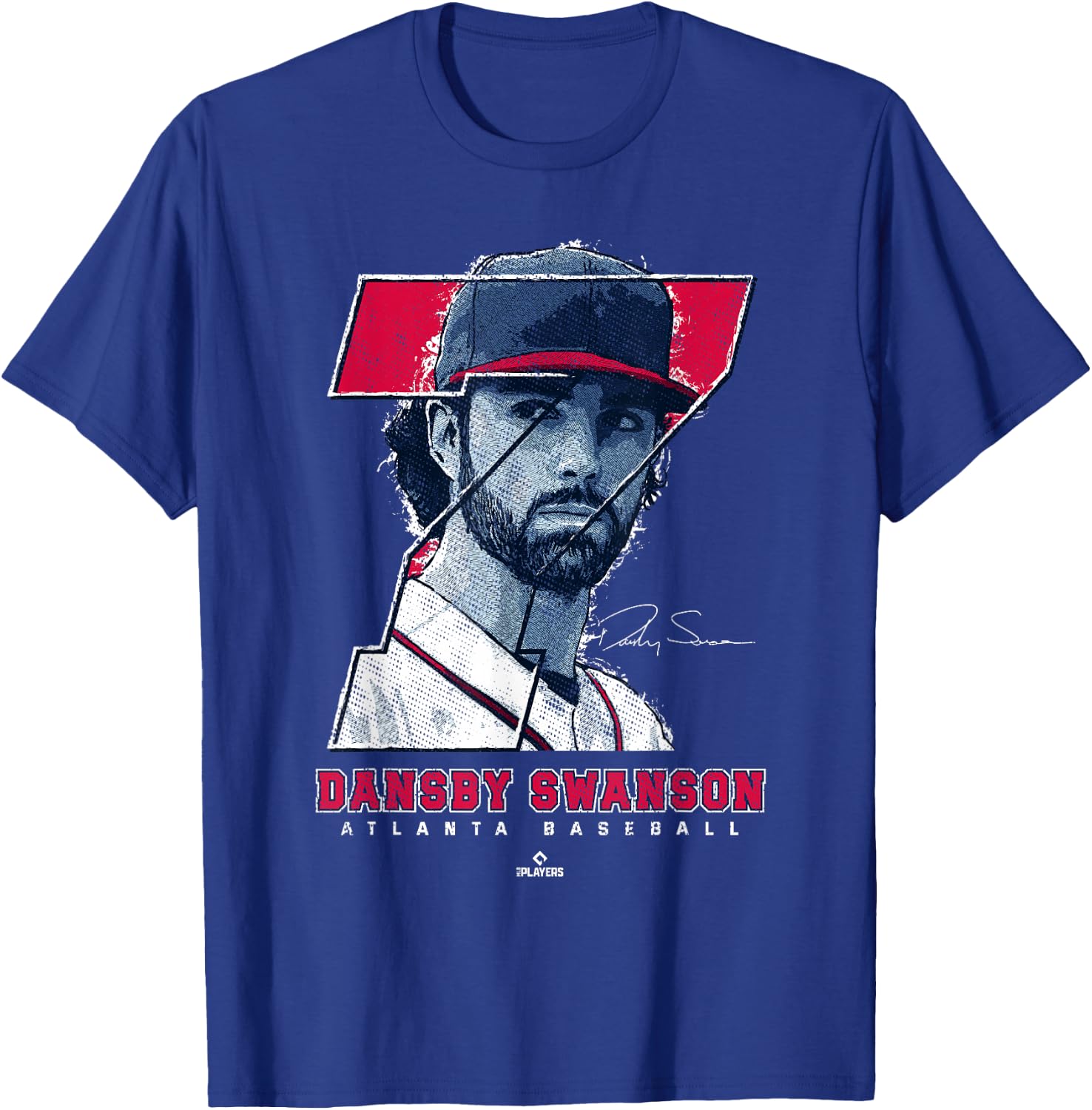Dansby Swanson Silhouette Dans Atlanta MLBPA T-Shirt - T-Shirt | Royal