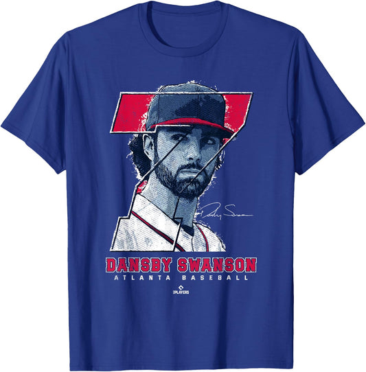 Dansby Swanson Silhouette Dans Atlanta MLBPA T-Shirt - T-Shirt | Royal