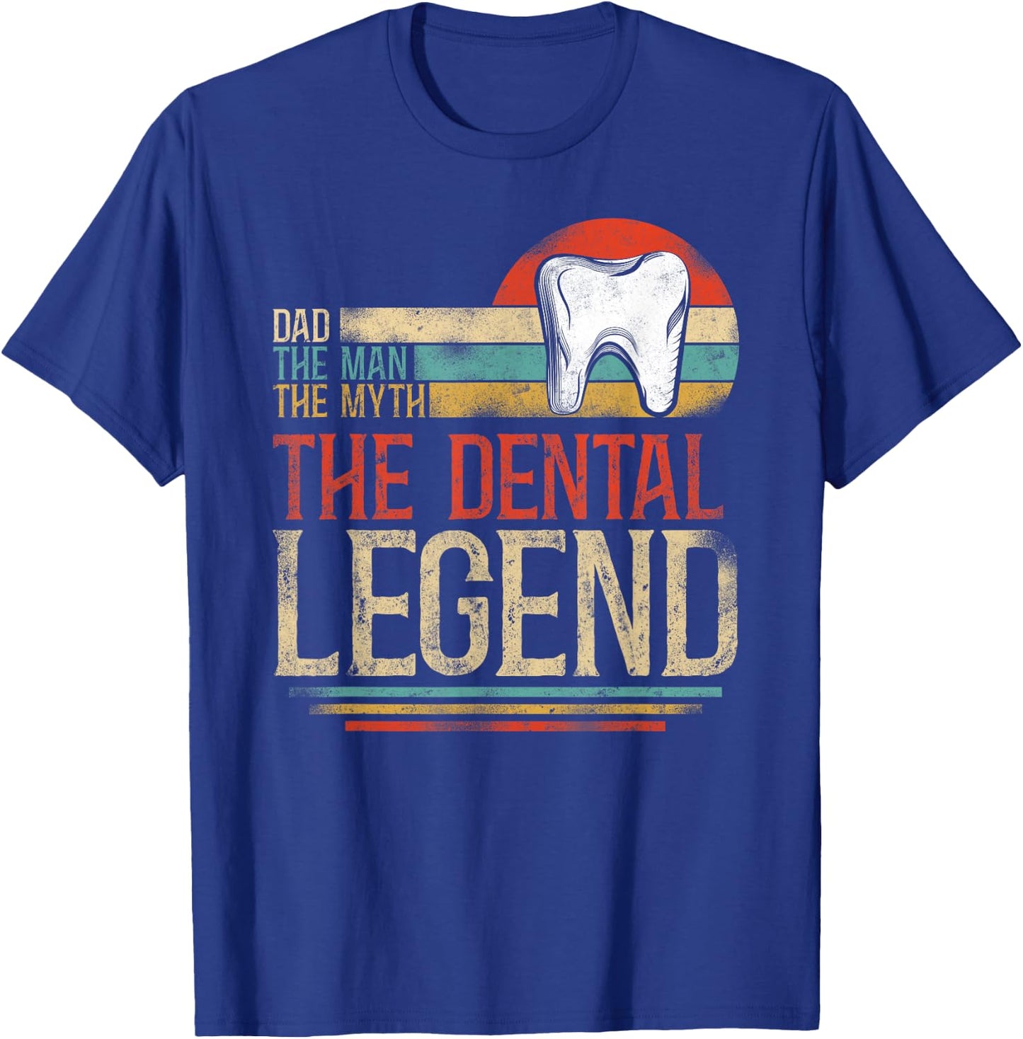 Dentist Dental Assistant Hygienist Retro Vintage Dad Father T-Shirt - T-Shirt | Royal