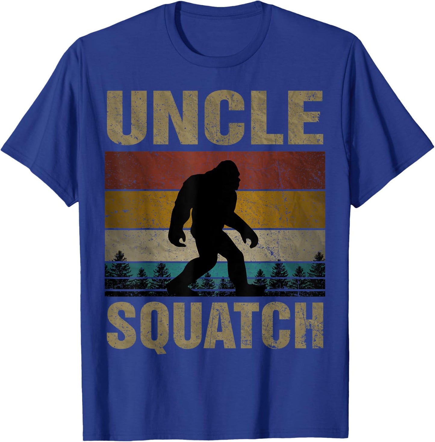 Uncle Squatch Bigfoot Uncle Sasquatch Yeti Family Matching T-Shirt - T-Shirt | Royal
