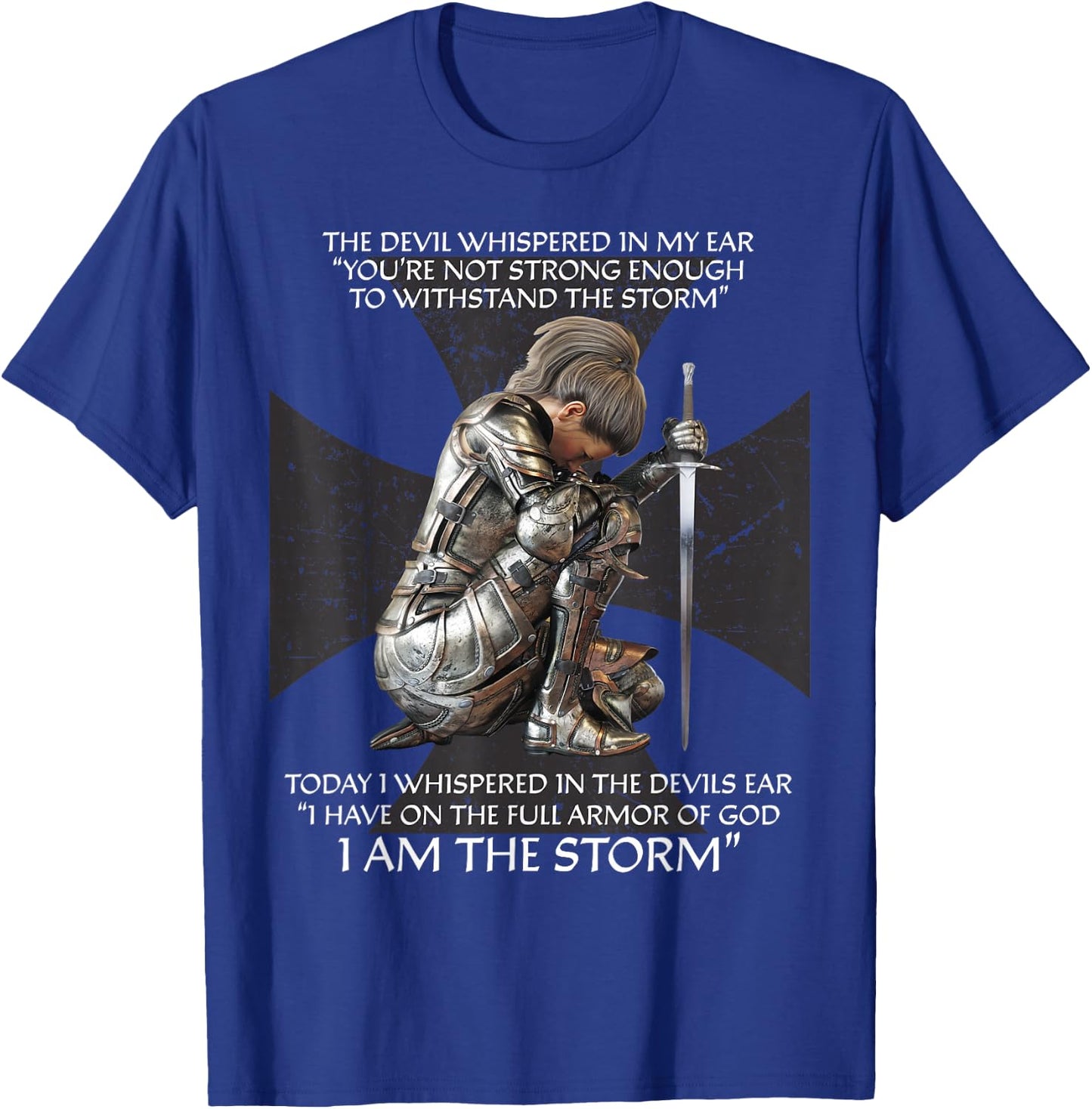 Christian Bible Verse Religious Cross Gifts Women Cute Faith Short Sleeve T-Shirt - T-Shirt | Royal