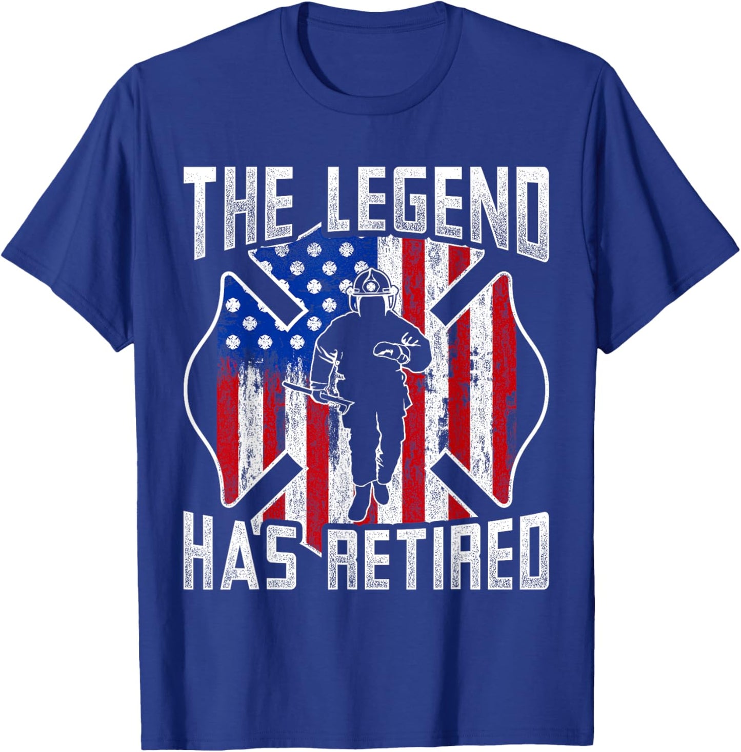 Retired Fireman Firefighter Retirement Gift Firefighter T-Shirt - T-Shirt | Royal