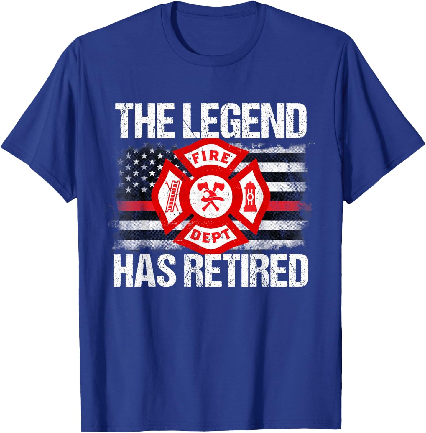 The Legend Has Retired Firefighter Retirement Party Gift T-Shirt - T-Shirt | Royal