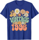 Retro Groovy Vintage 1996 Floral Hippie Daisy 30th Birthday T-Shirt - T-Shirt | Royal