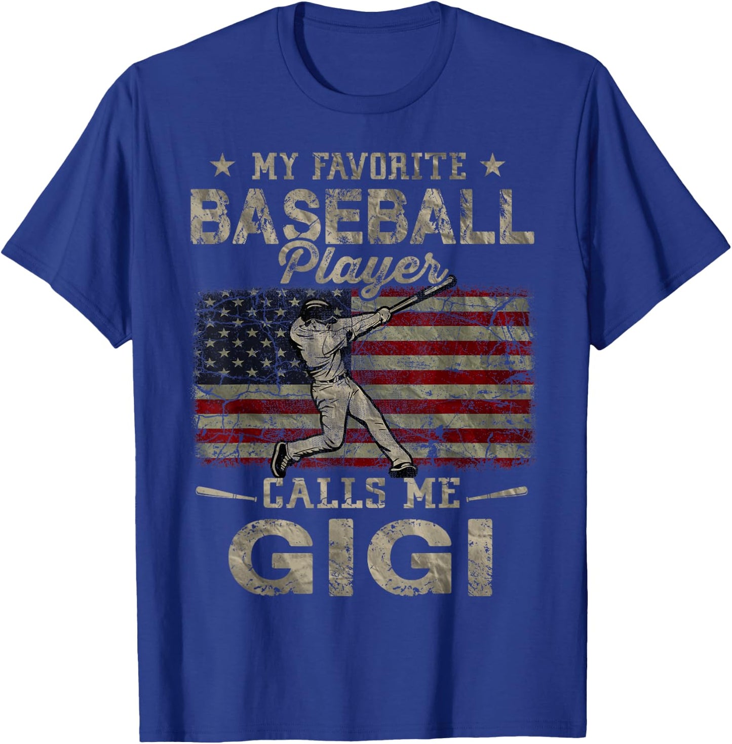 My Favorite Baseball Player Calls Me Gigi Mother's Day T-Shirt - T-Shirt | Royal