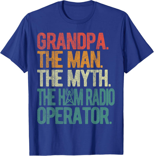 Ham Radio Operator Grandpa Amateur Radio Retro T-Shirt - T-Shirt | Royal