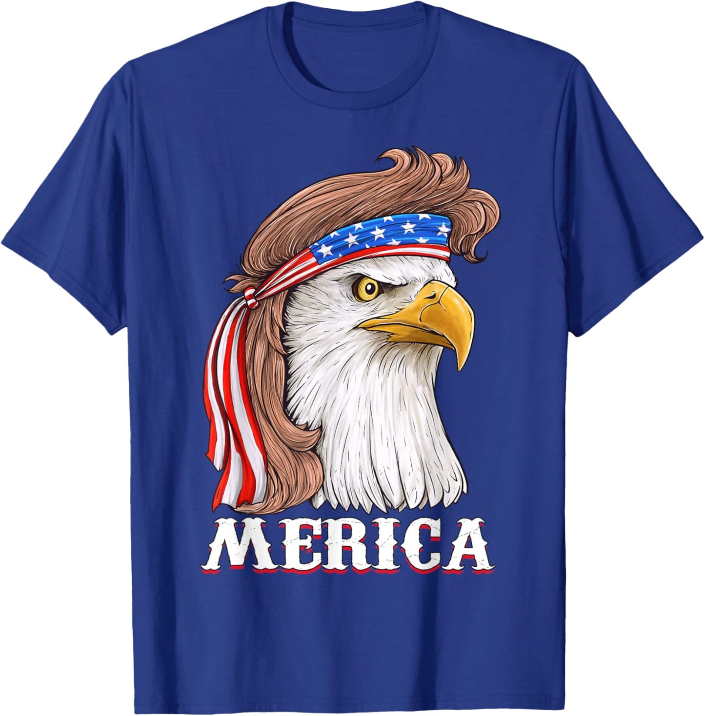 Eagle Mullet 4th Of July USA American Flag Merica T-Shirt - T-Shirt | Royal