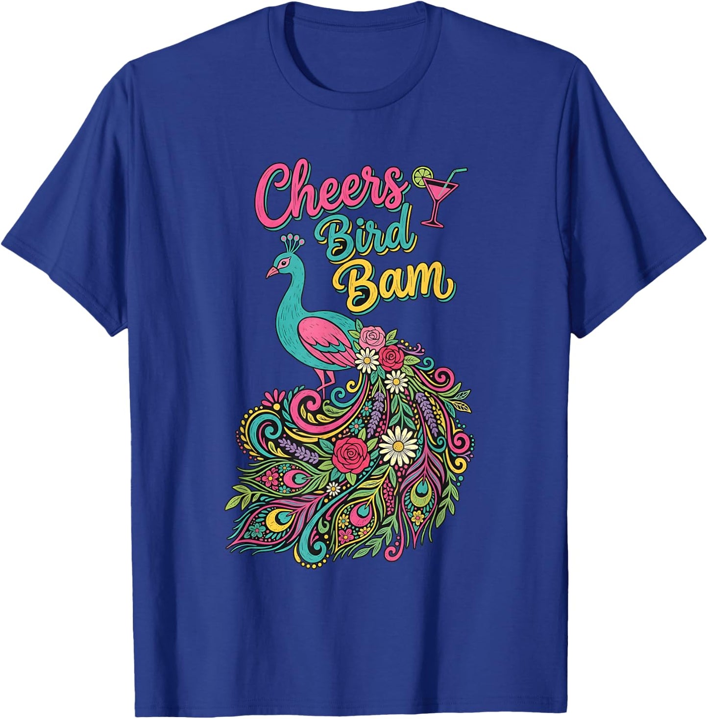 Cheers Bird bam Retro Funny Mahjong Player T-Shirt - T-Shirt | Royal