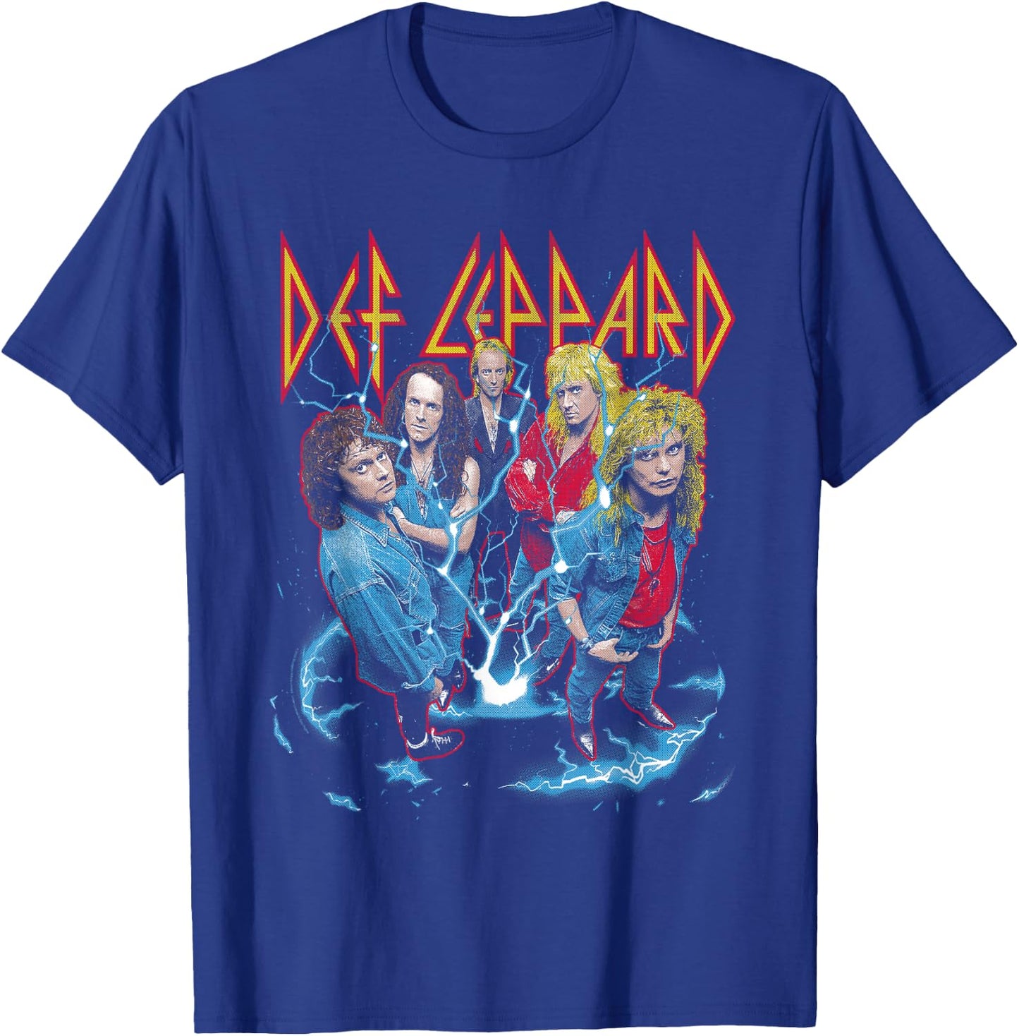 Def Leppard - Band Photo City Los Angeles T-Shirt - T-Shirt | Royal