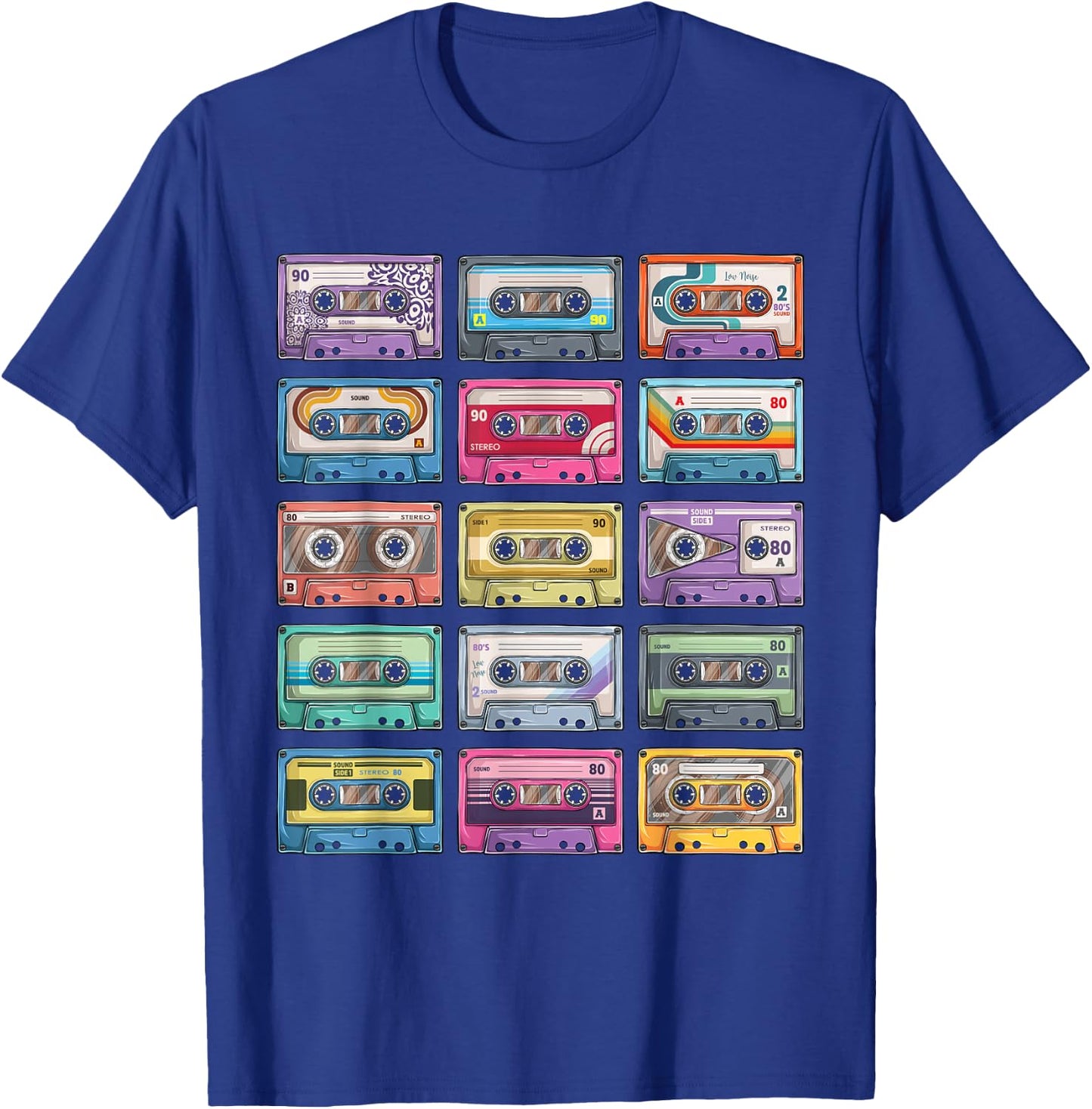 Vintage Cassette Tapes Collection 80's 90's Music Mixtape T-Shirt - T-Shirt | Royal