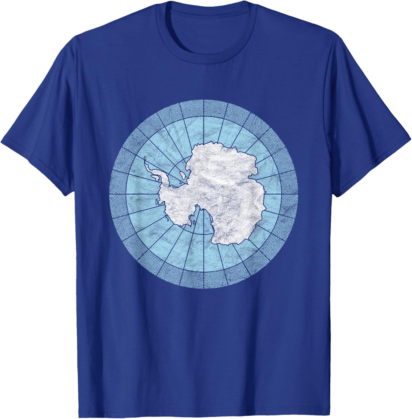 Antarctic Map Minimalist Distressed Vintage 80s T-Shirt - T-Shirt | Royal