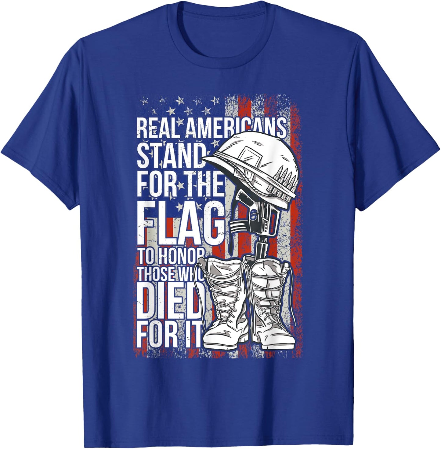 US Veteran veterans day Us Patriot , Black T-Shirt - T-Shirt | Royal