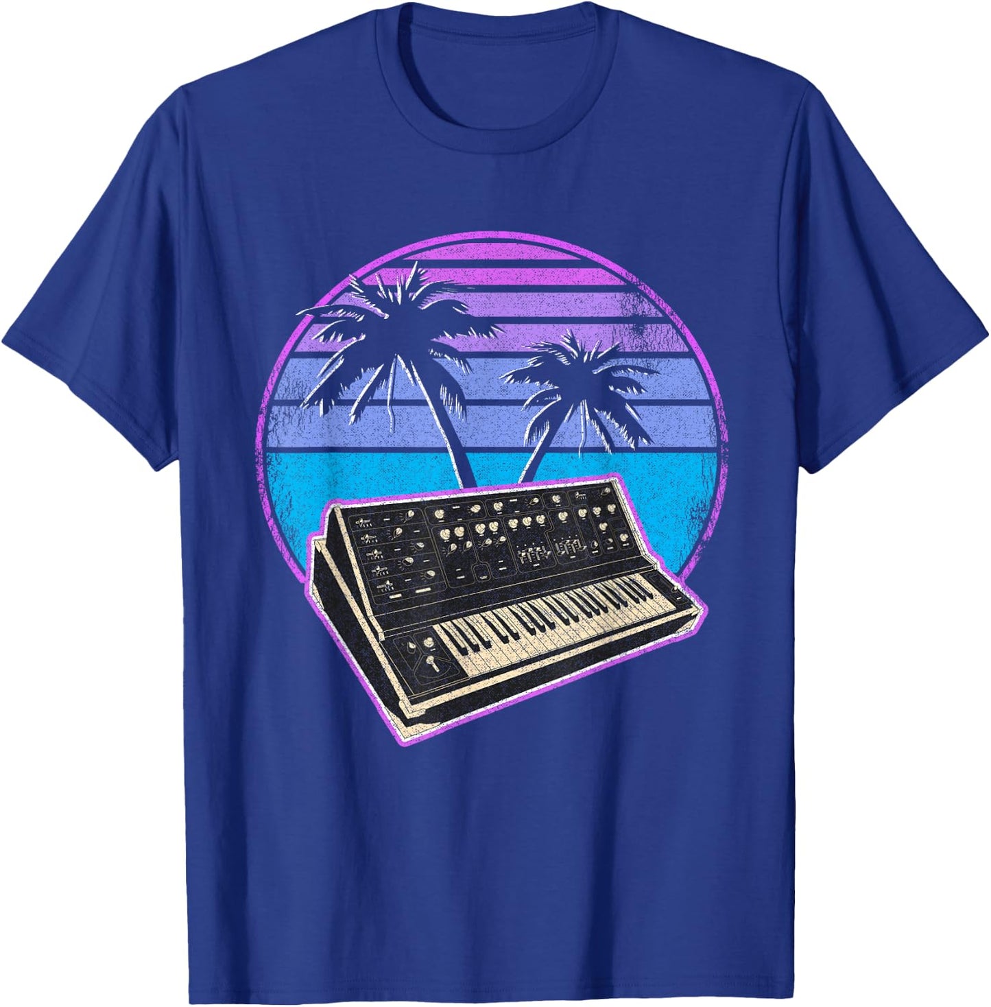 Synthwave Vintage Retrowave Pastel Goth Analog Synthesizer T-Shirt - T-Shirt | Royal
