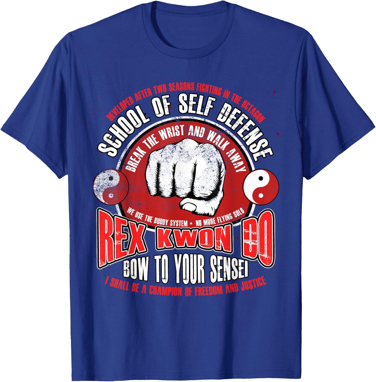 Rex Kwon Do Funny Karate Martial Arts Retro T-Shirt - T-Shirt | Royal