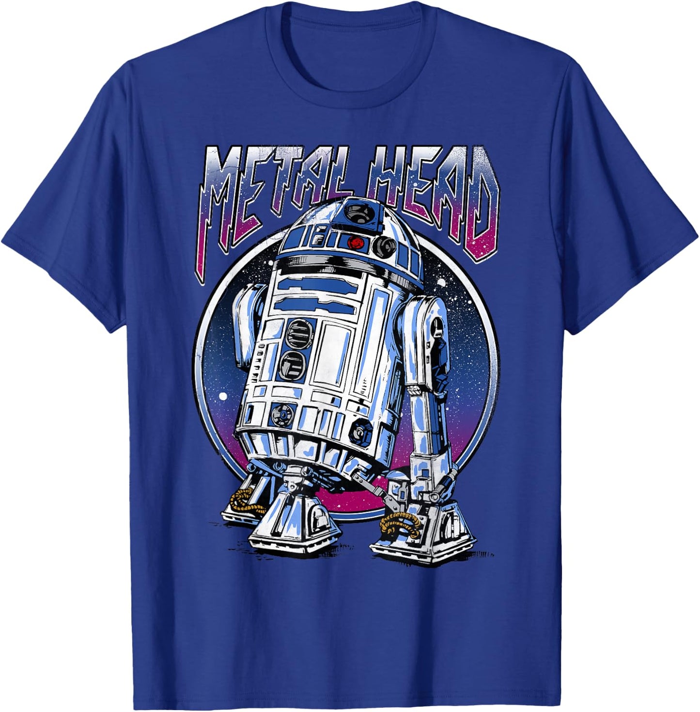 Star Wars R2D2 Metal Head Vintage Disney+ T-Shirt - T-Shirt | Royal