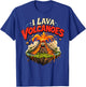 I Lava - Erupting Volcano Illustration on Floating Island T-Shirt - T-Shirt | Royal
