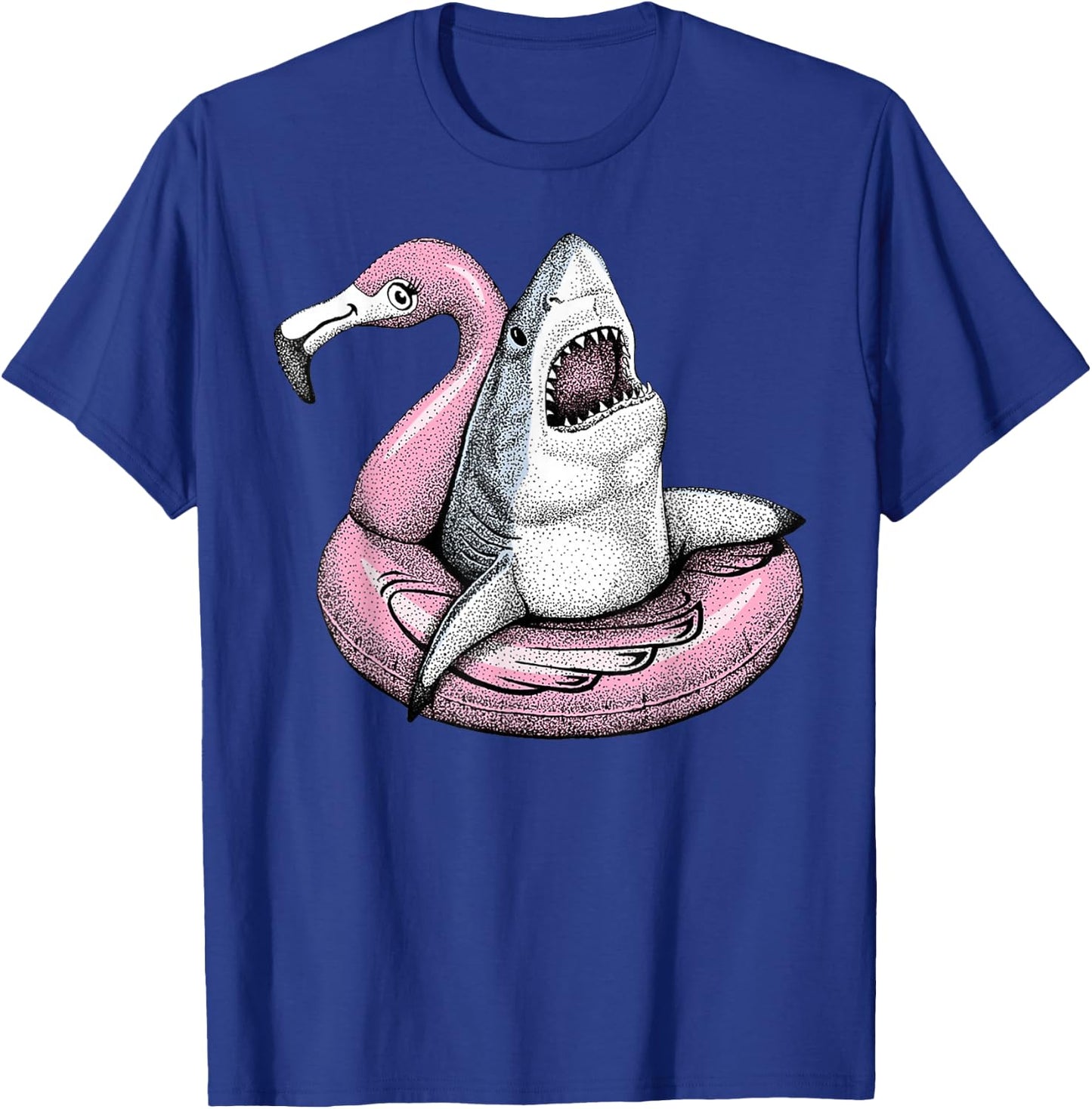 Hello Summer Matching Family Flamingo Pool Shark Beach T-Shirt - T-Shirt | Royal