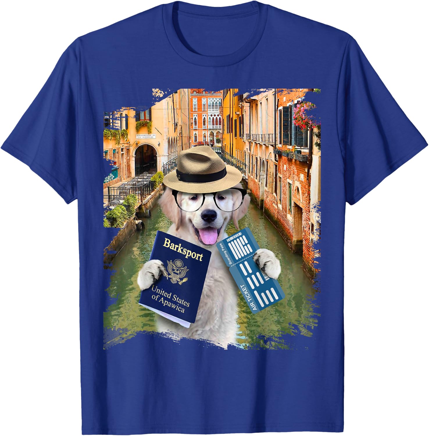 Golden Retriever Dog Tourist In Venice Italy Funny Women Kids T-Shirt - T-Shirt | Royal