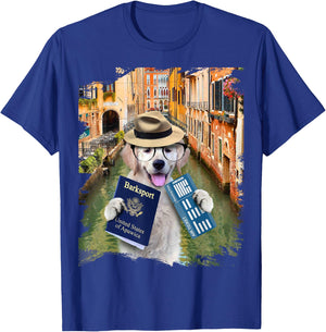Golden Retriever Dog Tourist In Venice Italy Funny Women Kids T-Shirt - T-Shirt | Royal