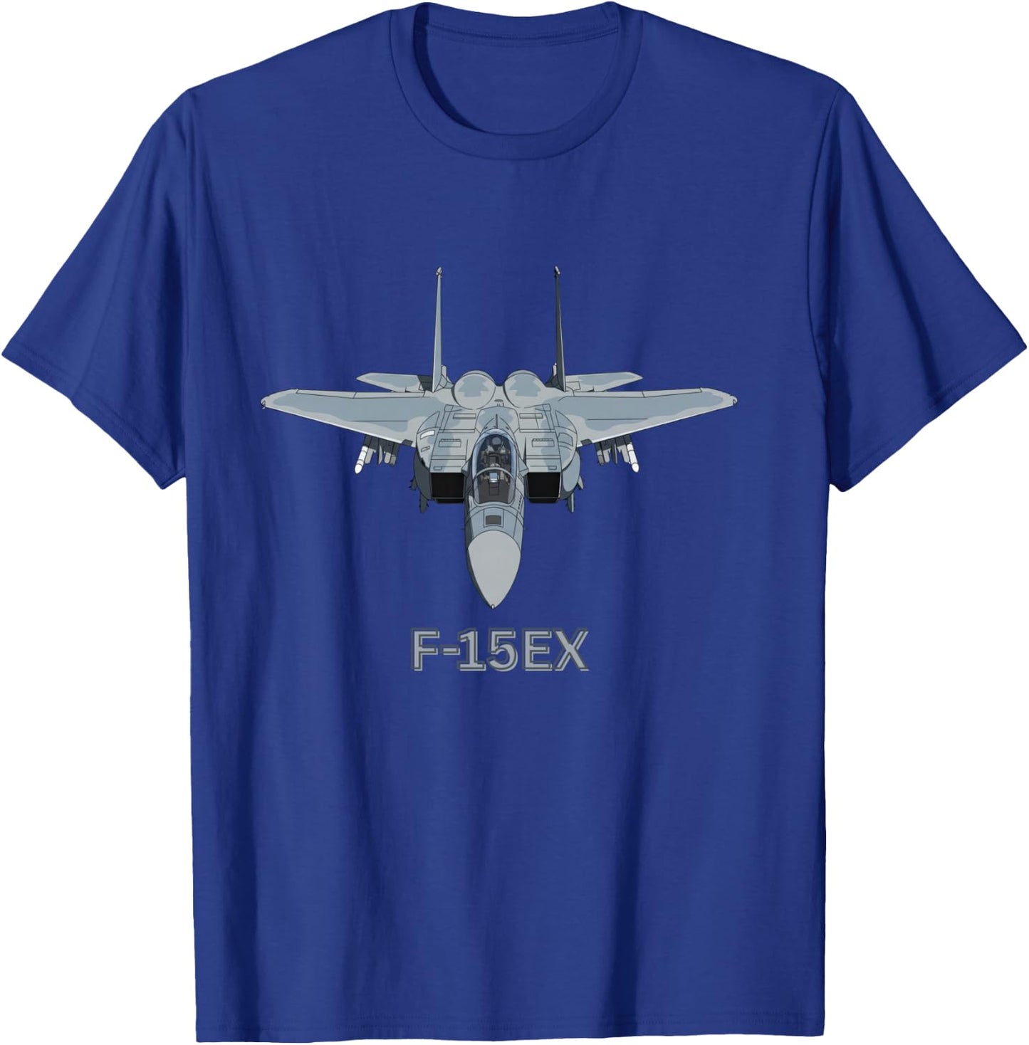 United States Military F-15EX Jet Fighter T-Shirt - T-Shirt | Royal
