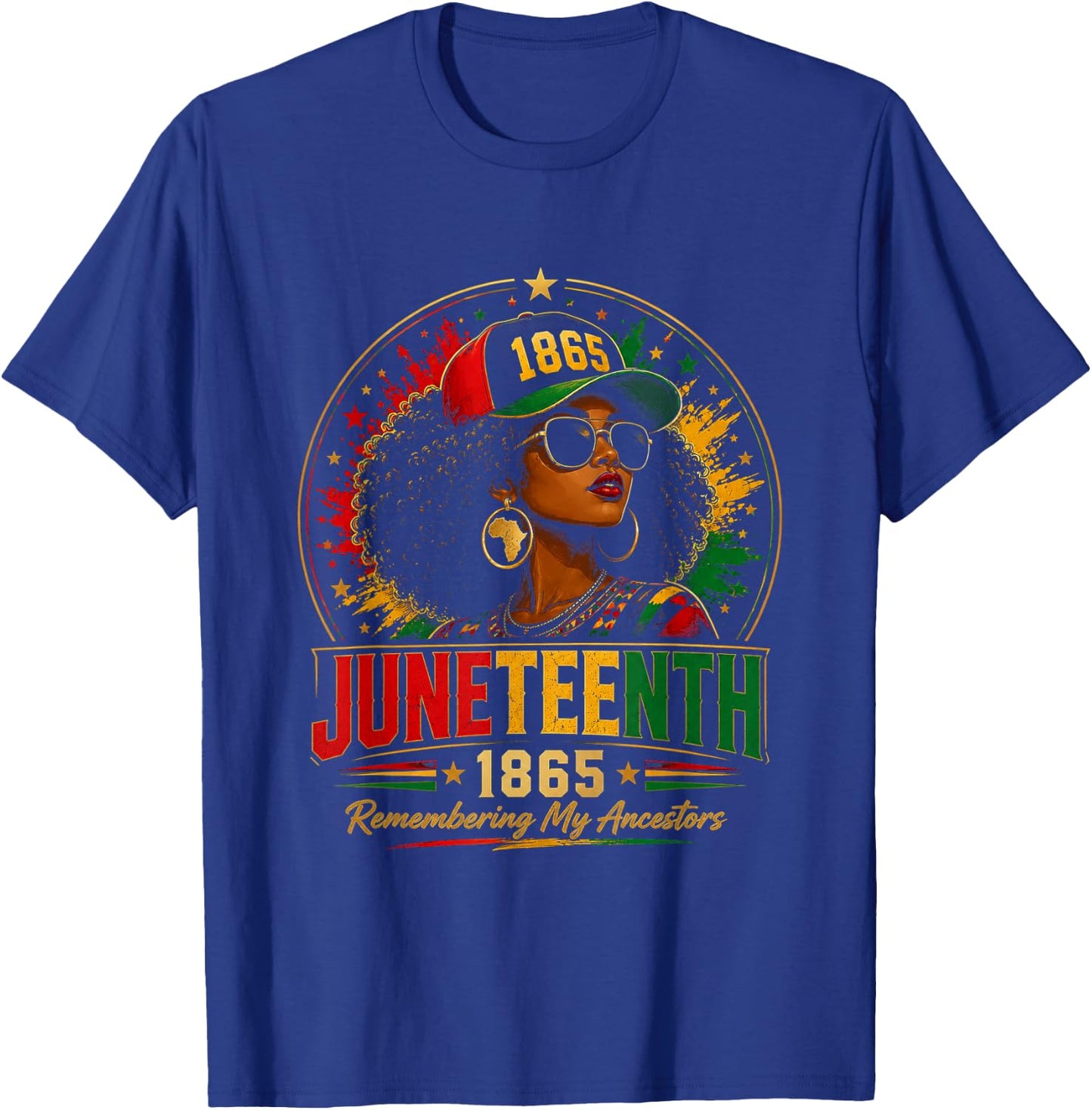 Juneteenth Remembering My Ancestors Black Women Juneteenth T-Shirt - T-Shirt | Royal