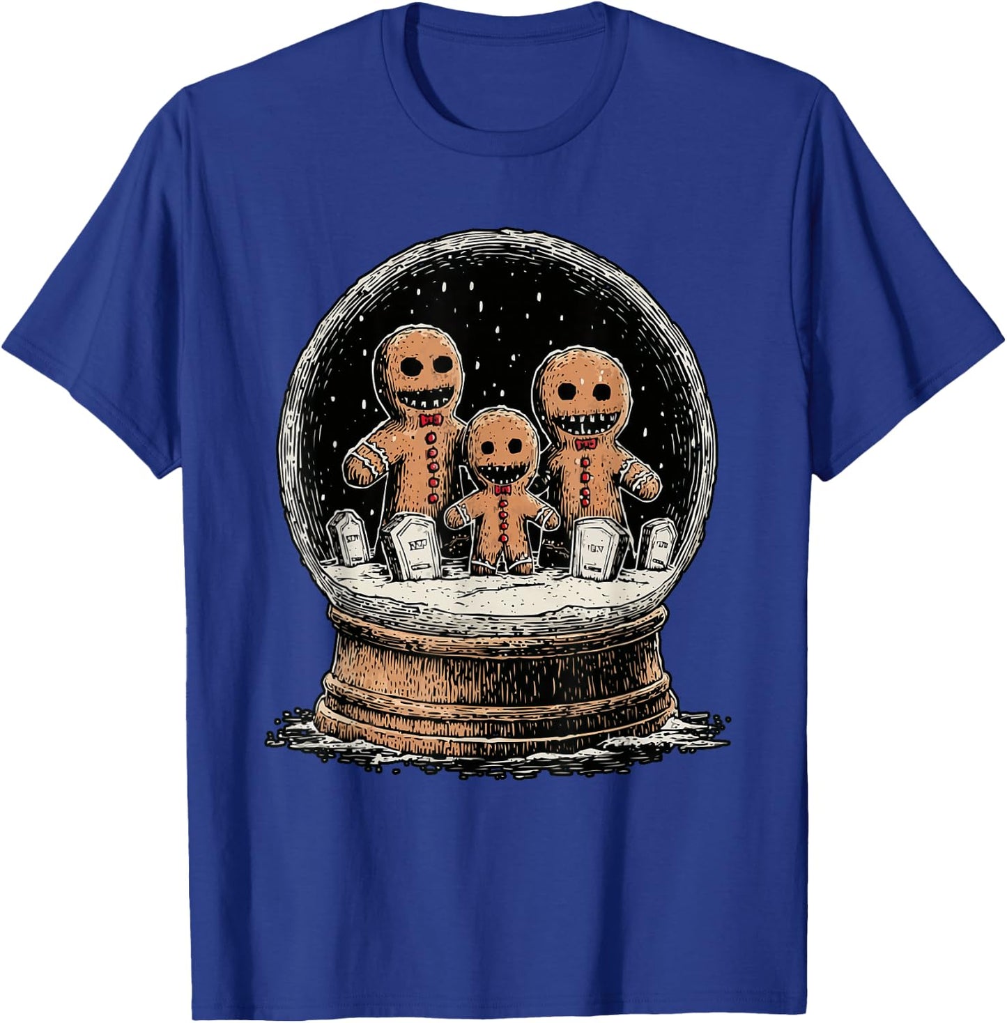 Creepy Gingerbread Cookies Goth Winter Gothic Christmas Snow T-Shirt - T-Shirt | Royal