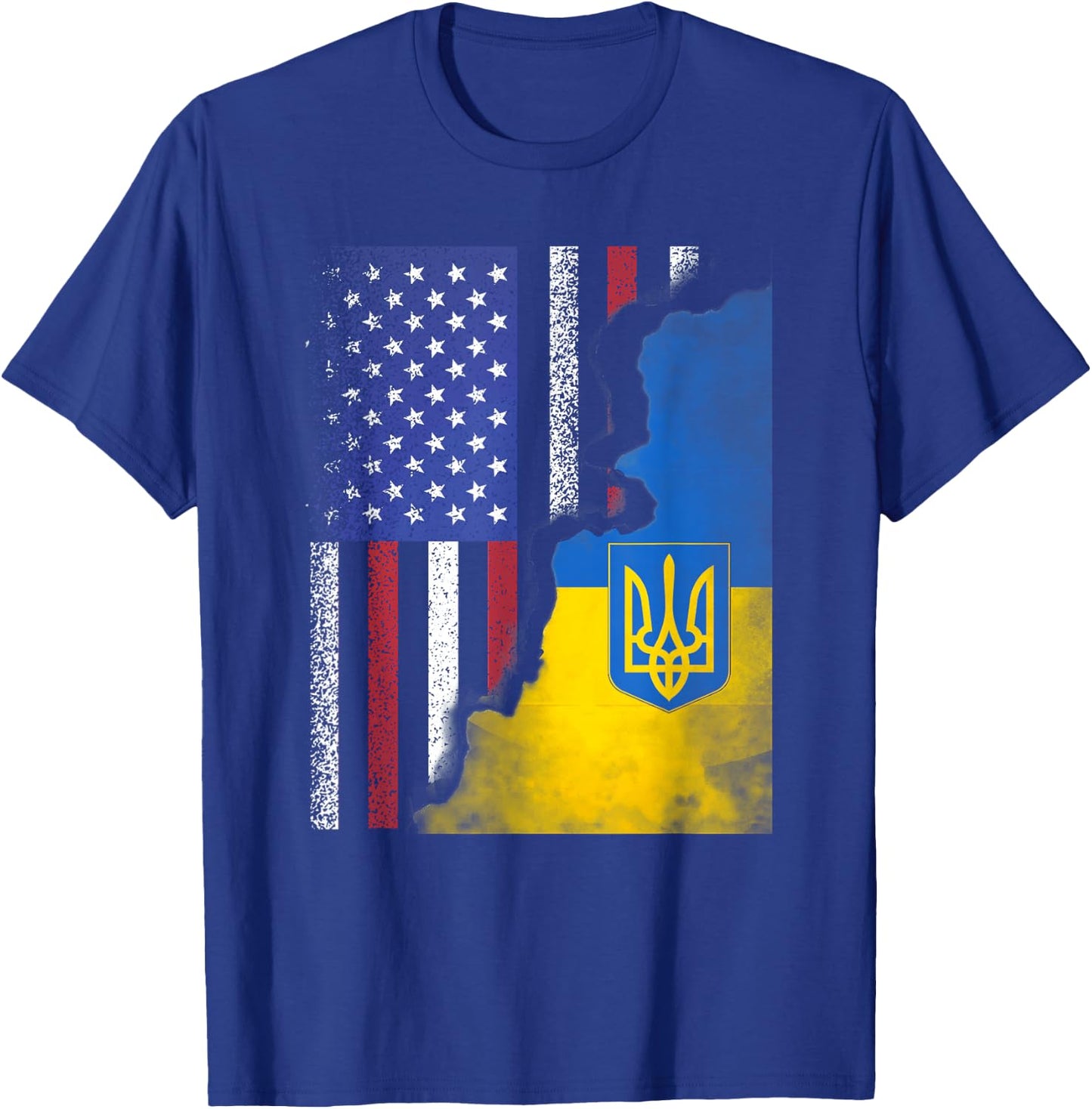 Ukrainian American Flag Ukraine USA America Roots T-Shirt - T-Shirt | Royal