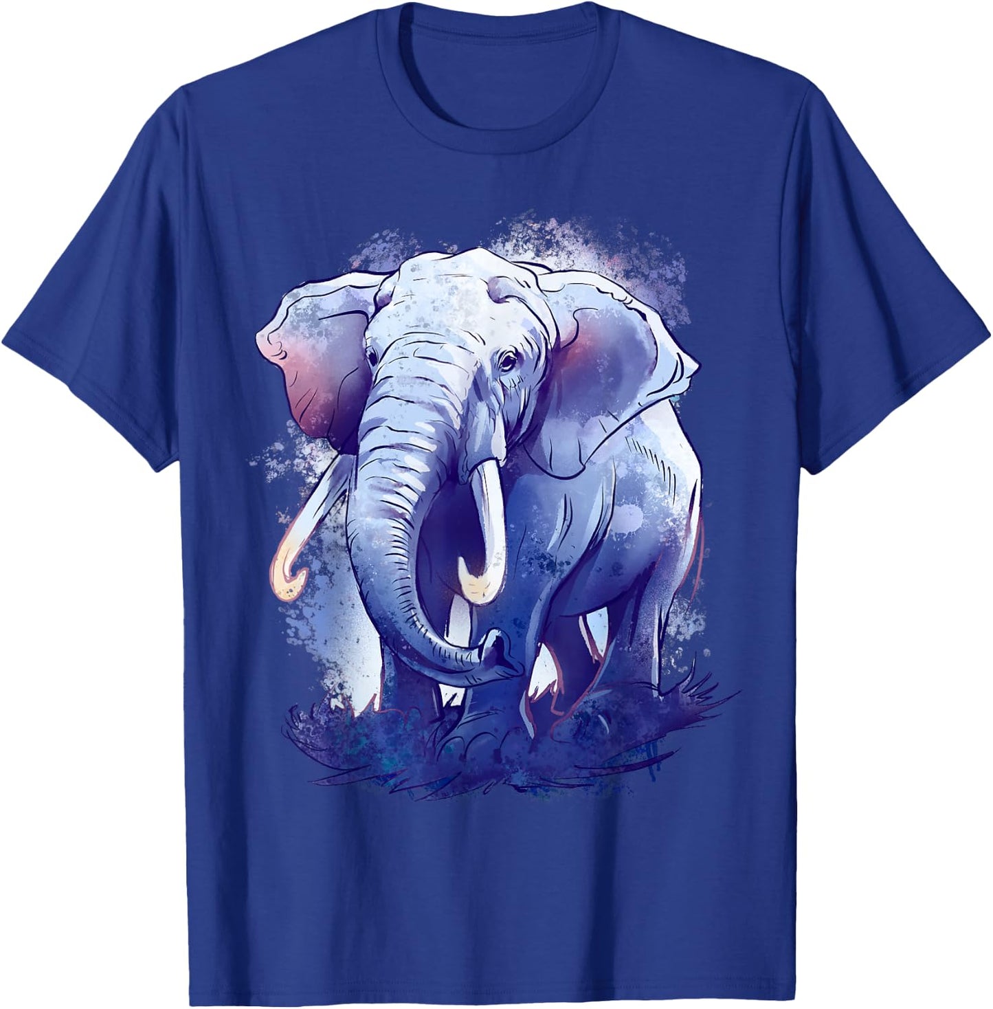 Elephant Animal Art Colourful Animal Lovers Elephant T-Shirt - T-Shirt | Royal
