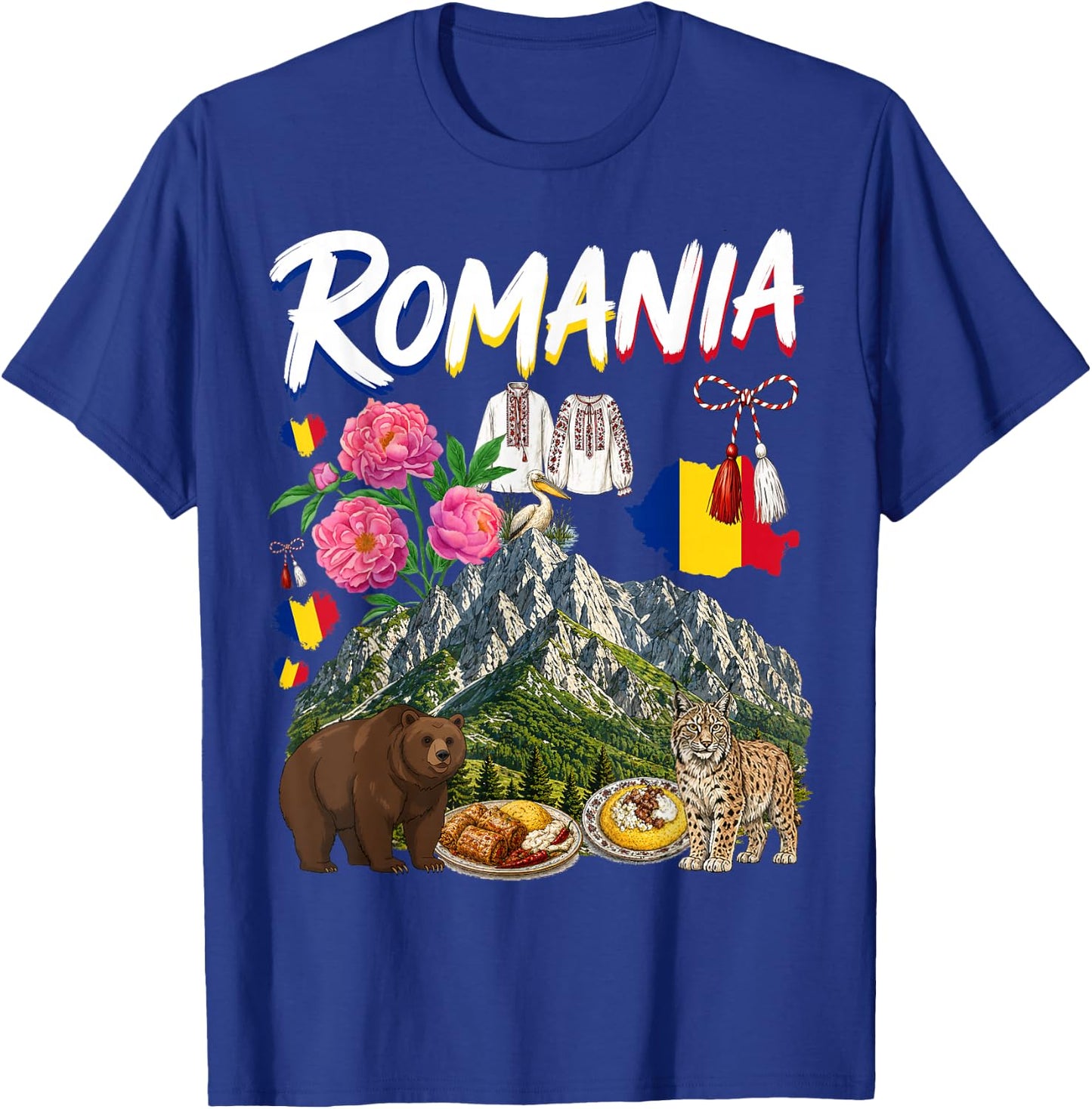Romanian Flag Outfit Idea for Kids Romania Costume Themed T-Shirt - T-Shirt | Royal